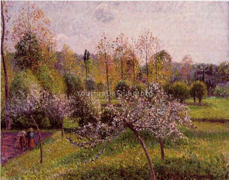 Flowering Apple Trees at Eragny - 卡米耶·毕沙罗